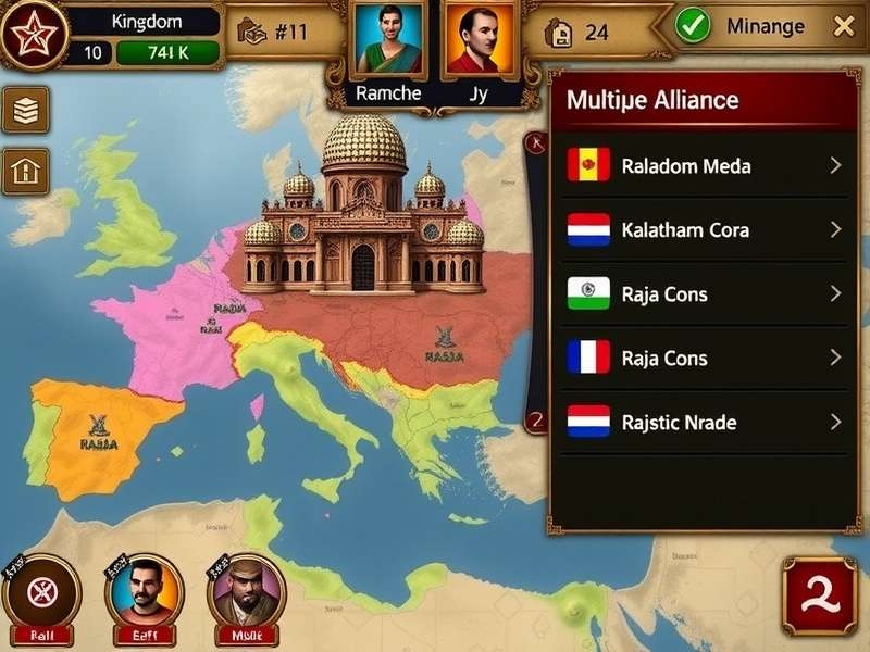 Rajas Supreme Rule gameplay screenshot showing kingdom management